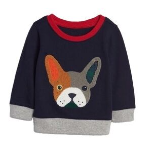 GAP VGUC Colorblock French Bulldog Frenchy Appliqué Crewneck Sweatshirt
